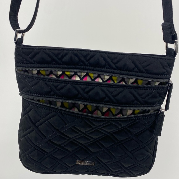 Vera Bradley Pleated Black Satchel - Picture 6 of 7